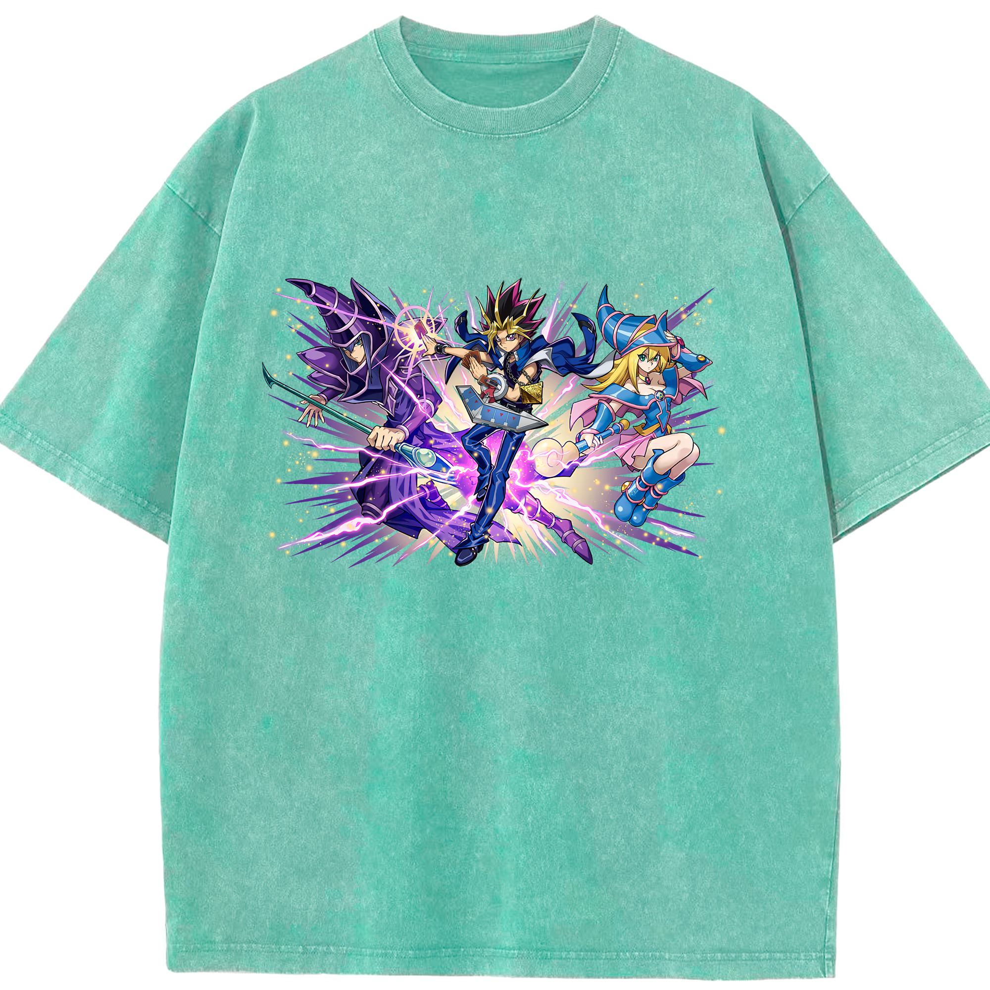 （画像用） 遊☆戯☆王 Yu-Gi-Oh! 綿100% ヴィンテージ風 半袖Tシャツ（フロントプリント）